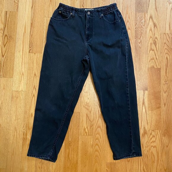 Vintage 100% cotton L.L. Bean mom jeans high waisted elastic sides - Picture 1 of 5